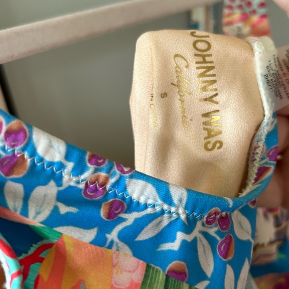 New Johnny Was Barcelona Patchwork Floral One Piece Swimsuit - Picture 6 of 6